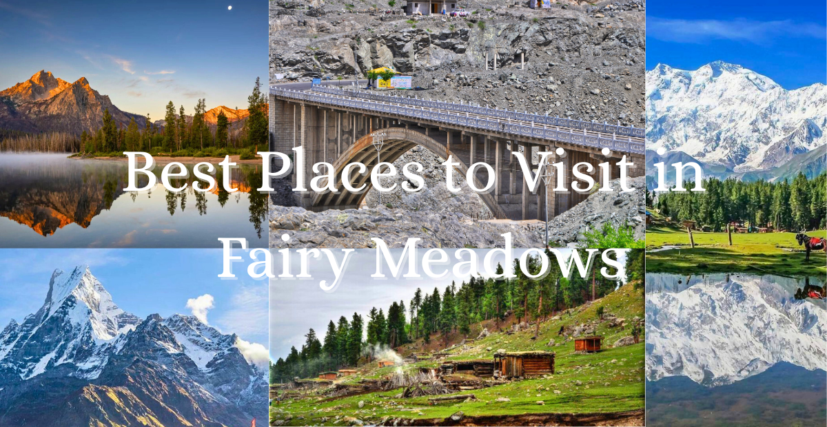 “Scenic view of Fairy Meadows with Nanga Parbat, travelling trails, and peaceful meadows.”
