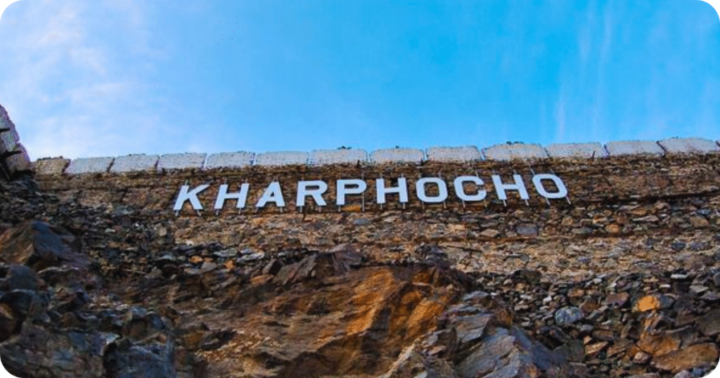 “Top best places to visit in Skardu: Skardu Fort (Kharpocho) overlooking the city and mountains.”