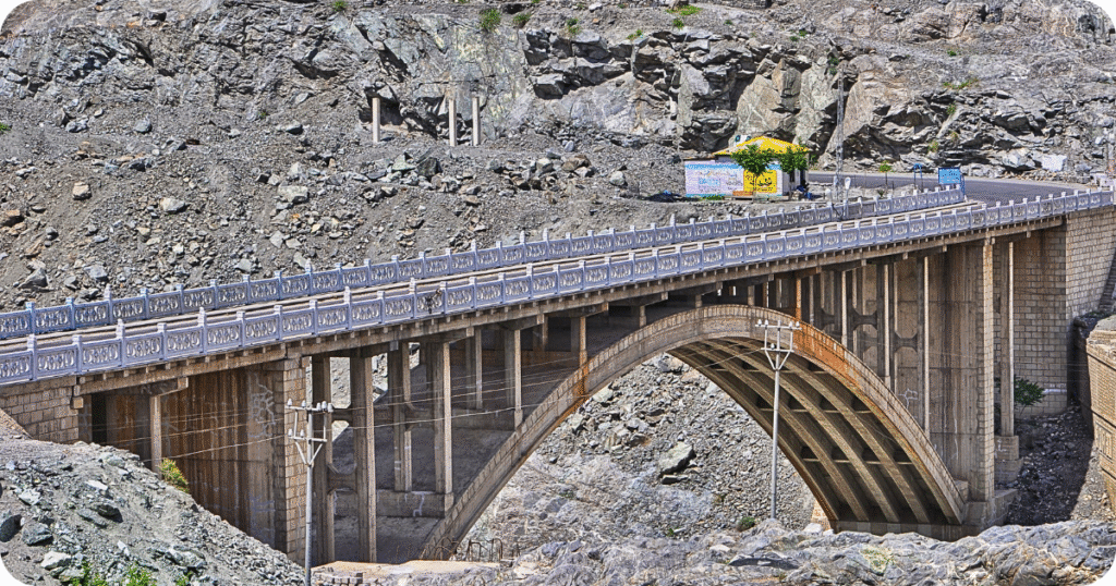 Raikot Bridge with narrow jeep track