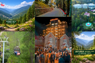 Top attractions in Murree include Mall Road, Patriata chairlift, Bhurban hotels, and Ayubia National Park.