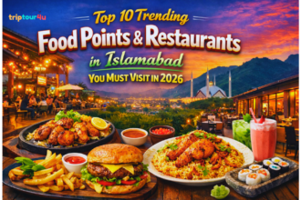 Top 10 Trending Food Points & Restaurants in Islamabad 2026 featuring local Pakistani cuisine, cafés, and fine dining spots.