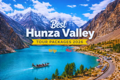 Best Hunza Valley Tour Packages 2026 featuring Attabad Lake with scenic mountains and turquoise water in Hunza Valley.