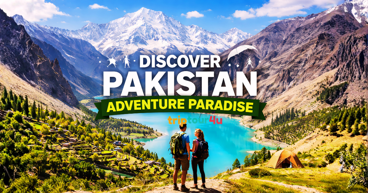 Discover Pakistan – The Next Adventure Paradise Scenic mountain lake view in Pakistan with hikers overlooking turquoise water and snow-covered peaks
