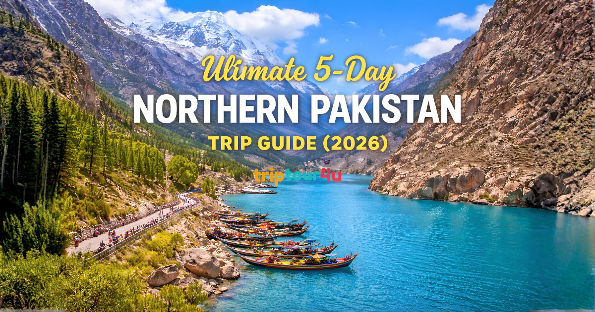 Travel Safety Guide for tourists visiting Pakistan 2025 with mountain landscape and national flag