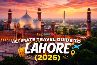Badshahi Mosque and Minar-e-Pakistan skyline view Lahore at sunset travel guide 2026