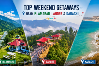 Top weekend getaways near Islamabad, Lahore, and Karachi featuring mountains, hill resorts, and coastal scenery.